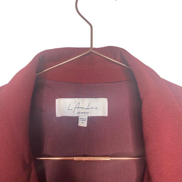 Revolve L'Academie Womens Blazer Medium Red Pockets Event Quiet Luxury Oversized - Picture 5 of 8